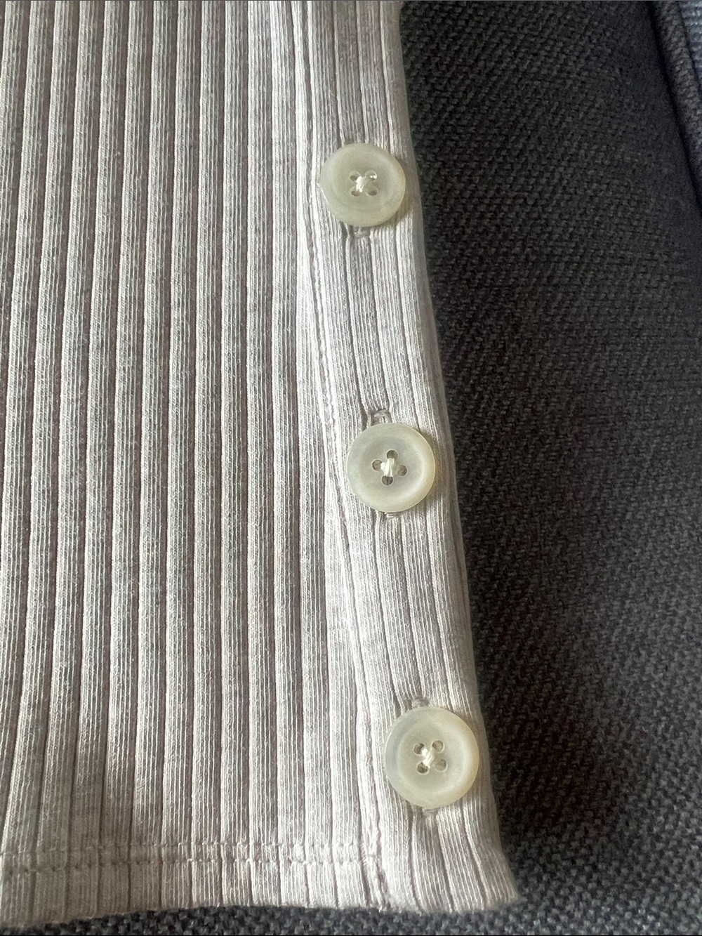 J. Crew Cream Ribbed Button-Side Tank - Picture 3 of 4